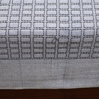 Grey - Pure Cotton Single Handloom Bed Cover from Bijnor 43