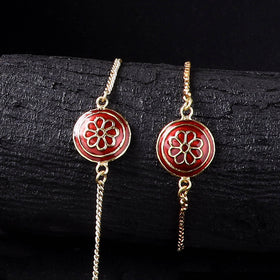 Handcrafted Meenakari Bhaiya Bhabhi Rakhi Set with Coir Box 70
