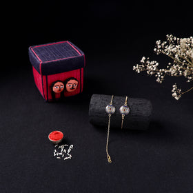 Handcrafted Meenakari Bhaiya Bhabhi Rakhi Set with Coir Box 71