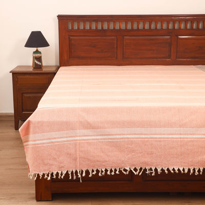 Bijnor Pure Handloom Cotton Single Bed Sheet (90 x 60 in) 90