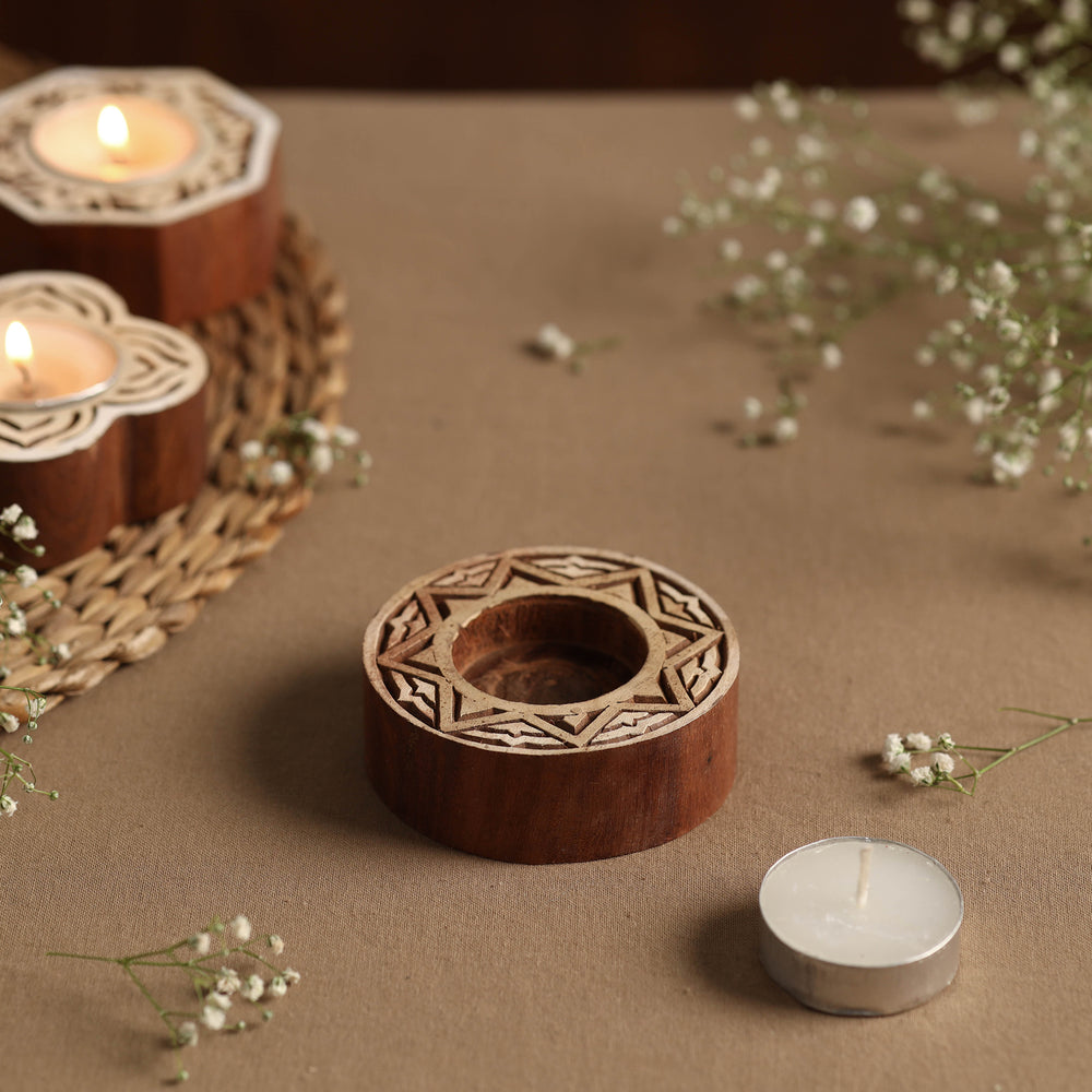 Wooden Candle Holder
