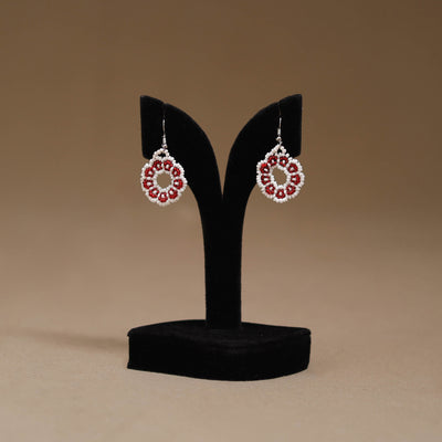 White - Handmade Beadwork Earrings 42