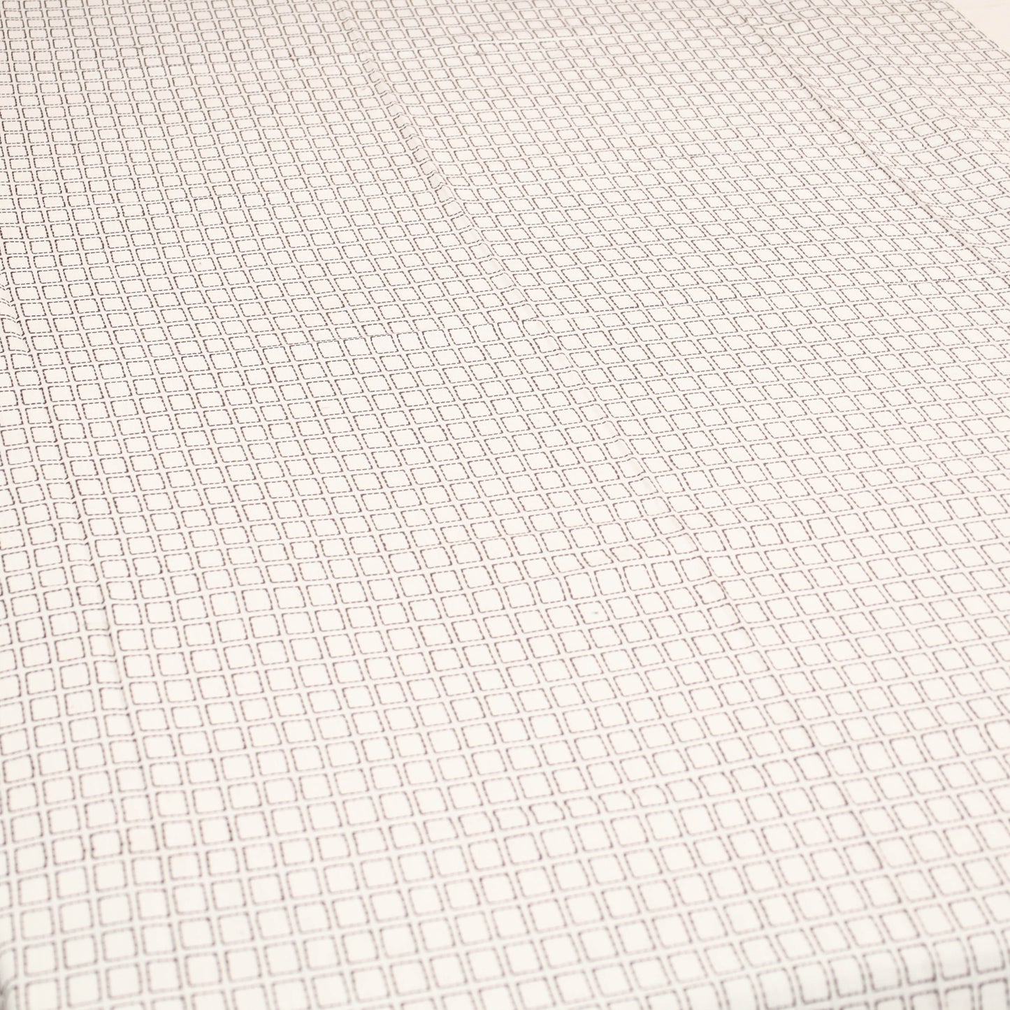 White - Pure Cotton Single Handloom Bed Cover from Bijnor 45