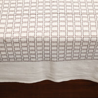 White - Pure Cotton Single Handloom Bed Cover from Bijnor 45