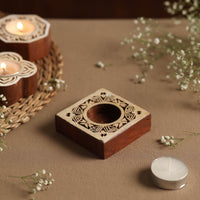 wooden tealight candle holder 