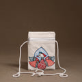 White - Madhubani Handpainted Mobile Sling Bag 12