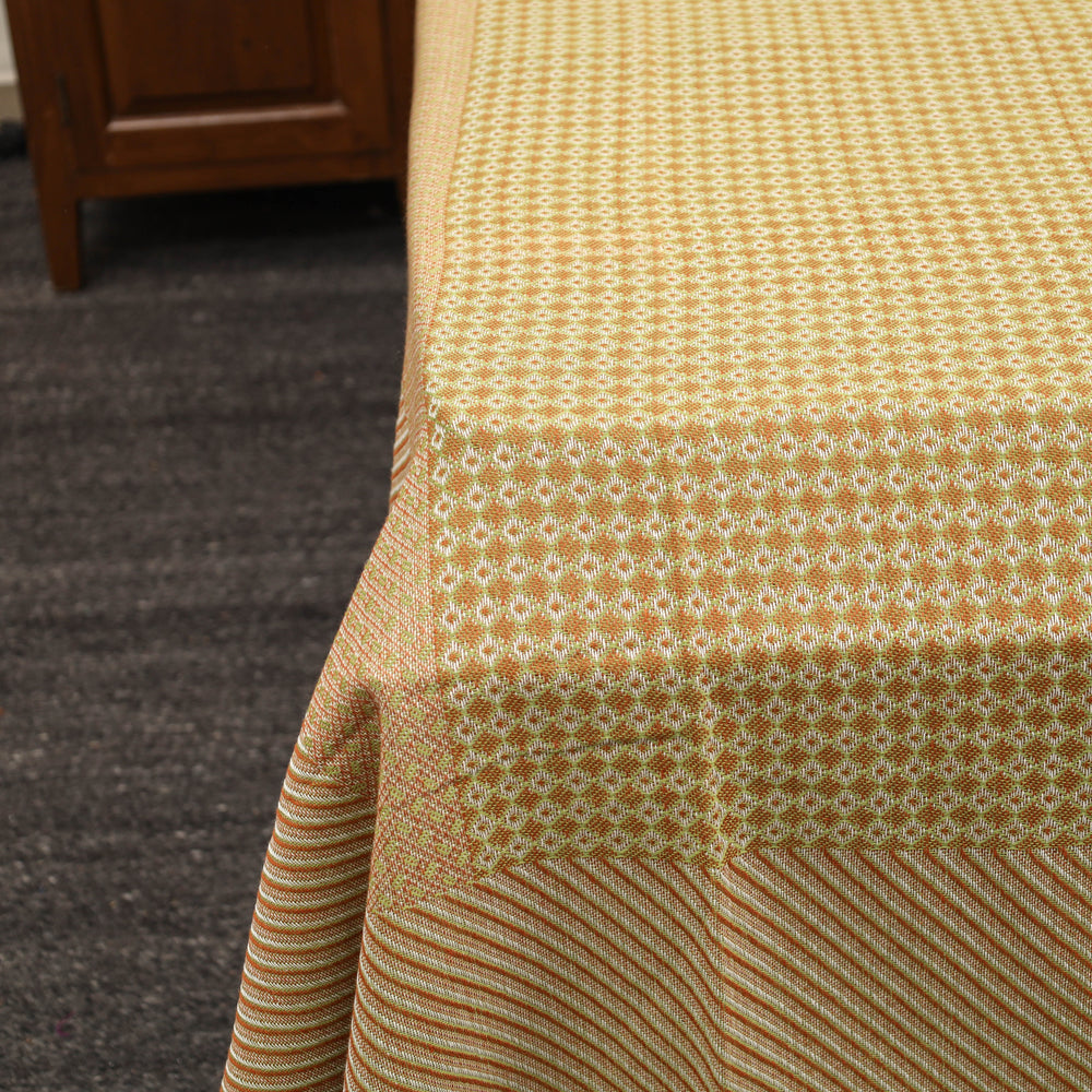 Yellow - Pure Cotton Single Handloom Bed Cover from Bijnor 49