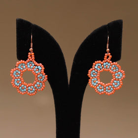 Orange - Handmade Beadwork Earrings 54