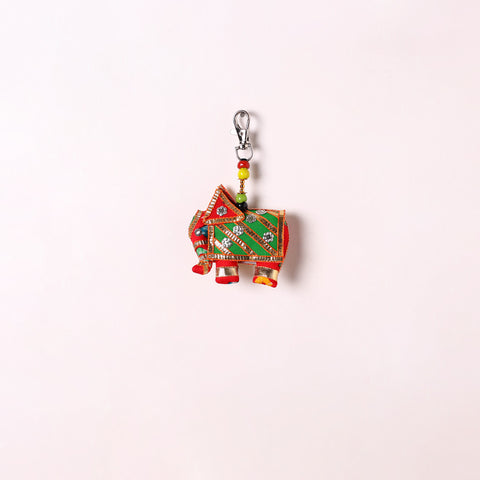 Red - Traditional Handmade Elephant Keychain/Bag Charm 15