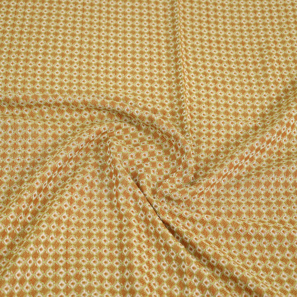 Yellow - Pure Cotton Single Handloom Bed Cover from Bijnor 49