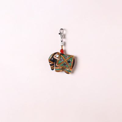 Green - Traditional Handmade Elephant Keychain/Bag Charm 16