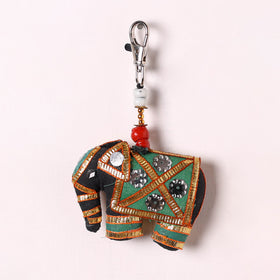 Green - Traditional Handmade Elephant Keychain/Bag Charm 16