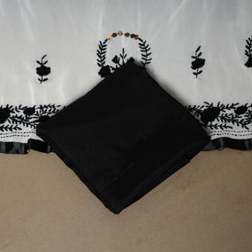 Black - 3pc hand embroidery georgette unstitched phulkari