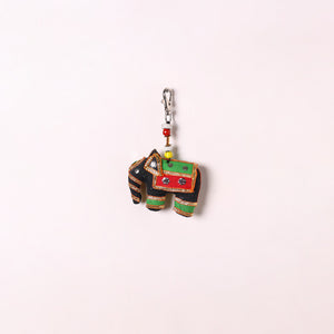 Black - Traditional Handmade Elephant Keychain/Bag Charm 17