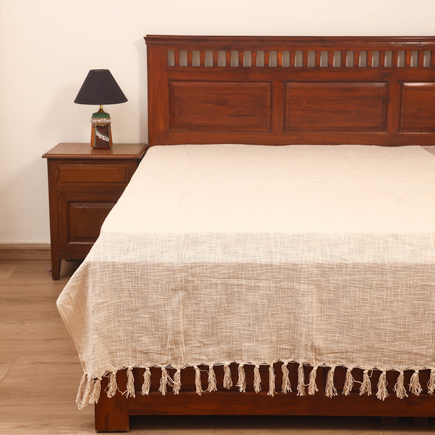 Bijnor Pure Handloom Cotton Single Bed Sheet (90 x 60 in) 97