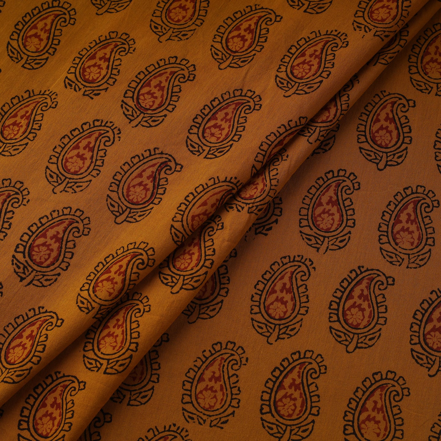 Pure Mul Cotton Natural Dyed Hand Block Bagh Print Fabric 15