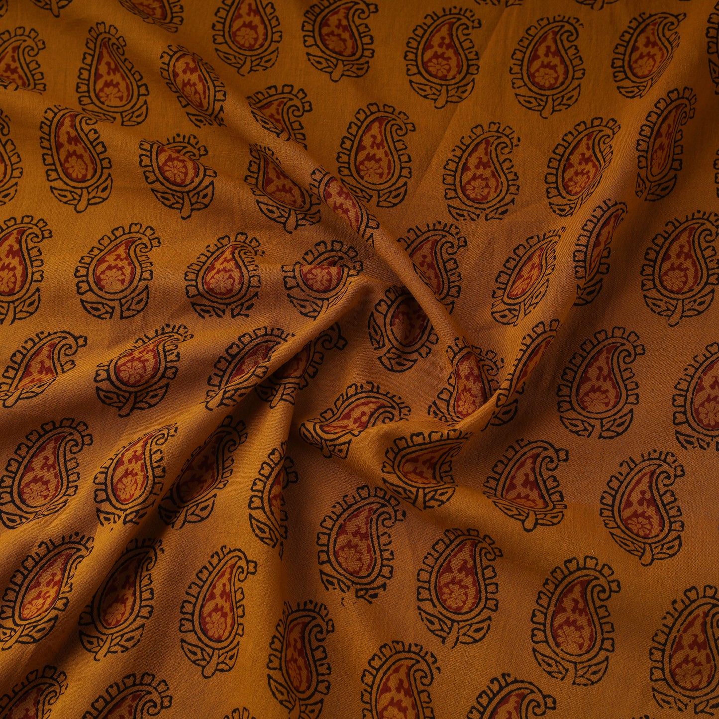 Pure Mul Cotton Natural Dyed Hand Block Bagh Print Fabric 15