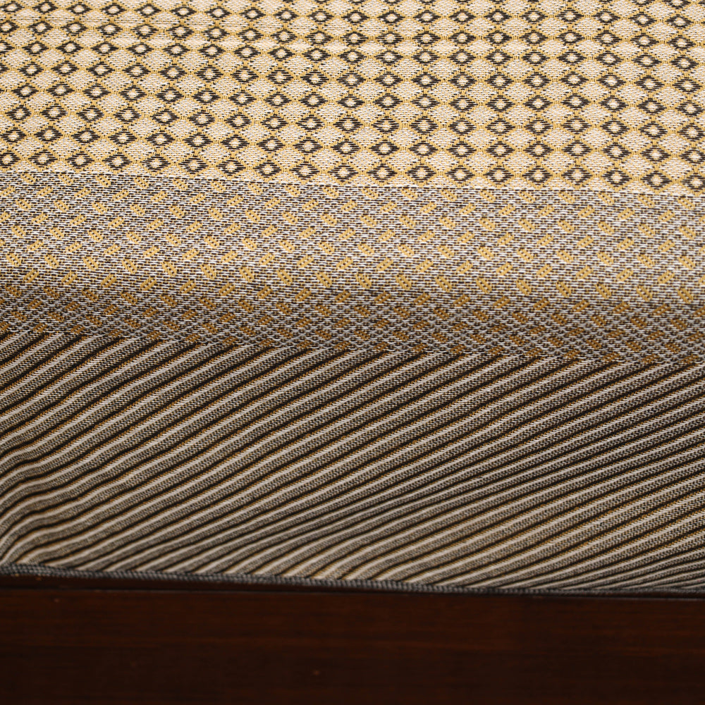 Beige - Pure Cotton Single Handloom Bed Cover from Bijnor 51