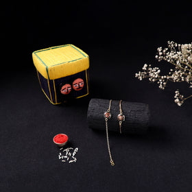 Handcrafted Meenakari Bhaiya Bhabhi Rakhi Set with Coir Box 92