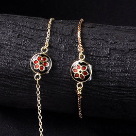 Handcrafted Meenakari Bhaiya Bhabhi Rakhi Set with Coir Box 92