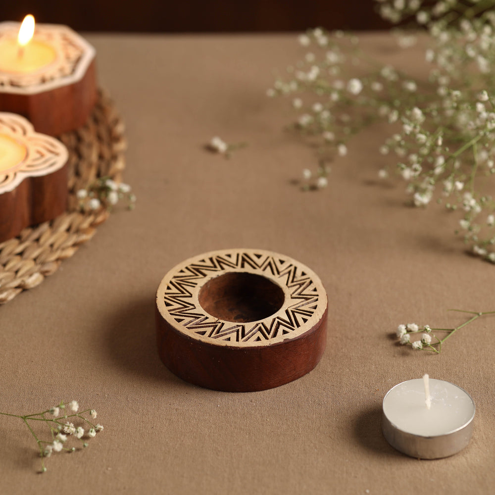 wooden candle holder 