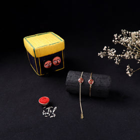 Handcrafted Meenakari Bhaiya Bhabhi Rakhi Set with Coir Box 93
