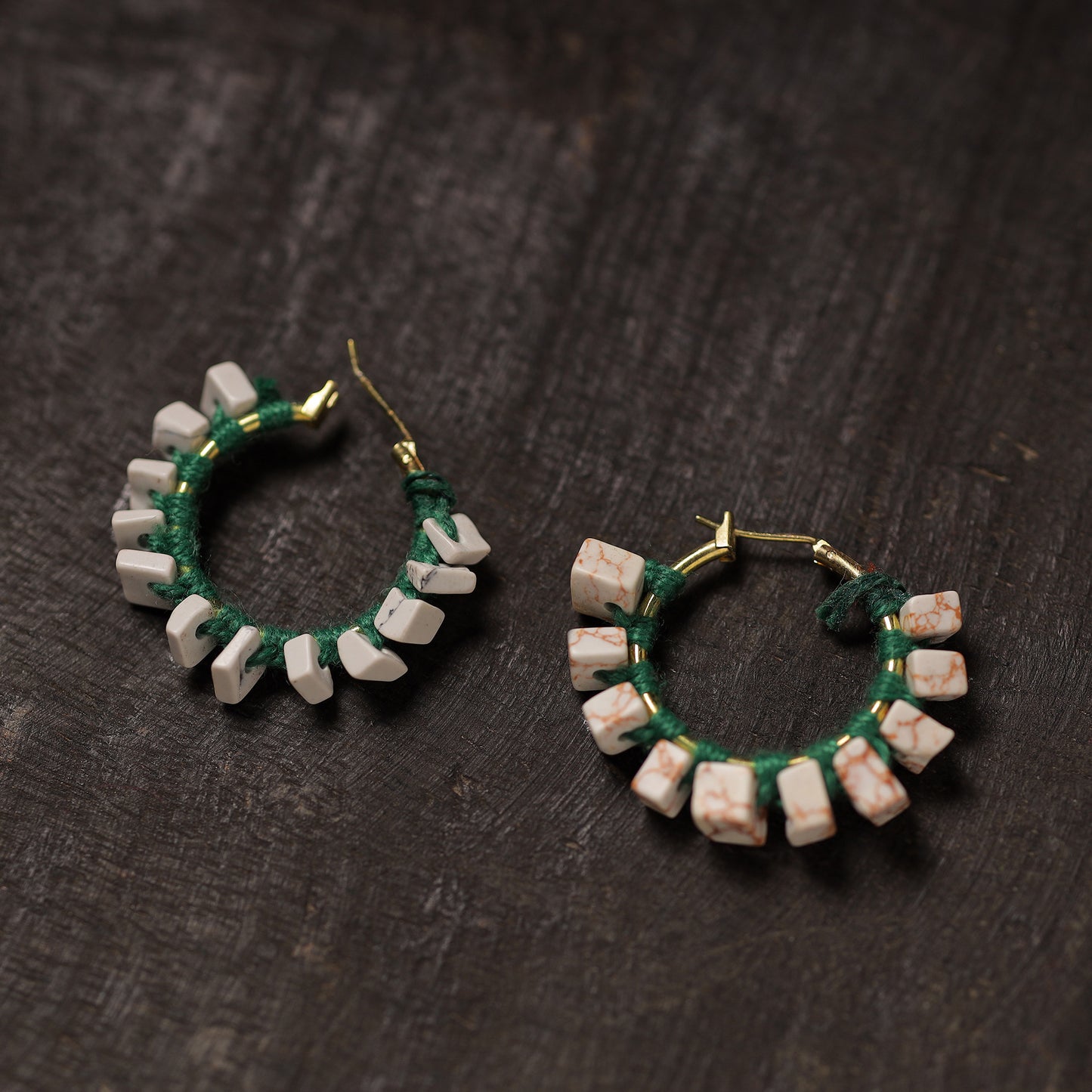 Zubiya Handmade Thread & Stone Work Earrings 01