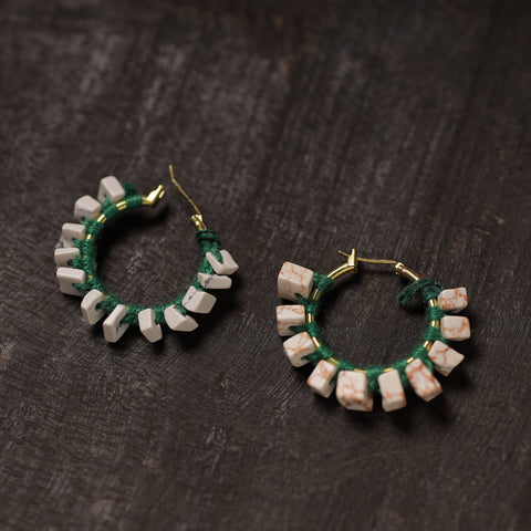 Zubiya Handmade Thread & Stone Work Earrings 01