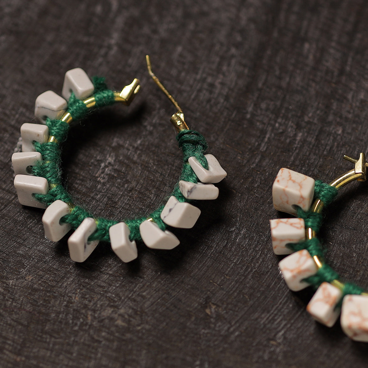 Zubiya Handmade Thread & Stone Work Earrings 01