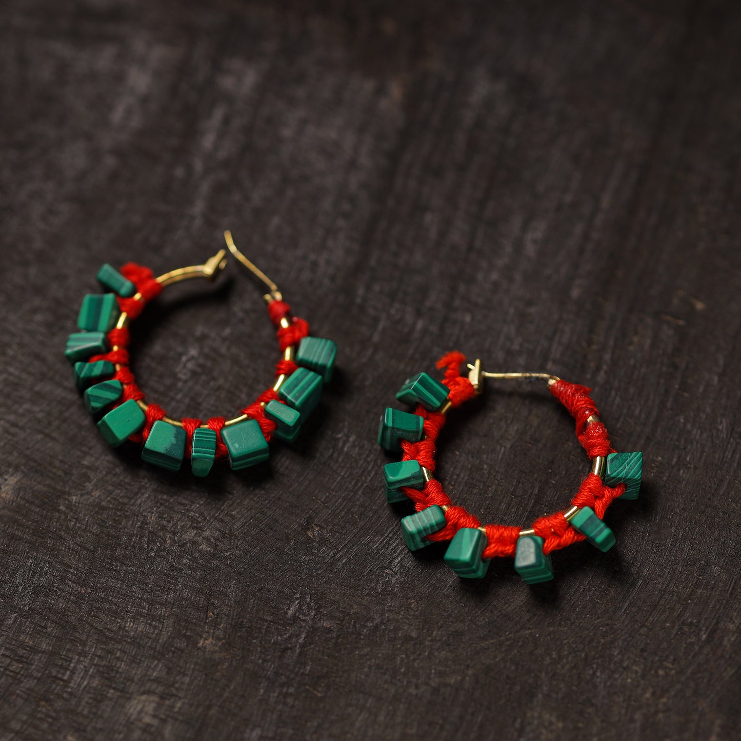 Lavina Handmade Thread & Stone Work Earrings 02