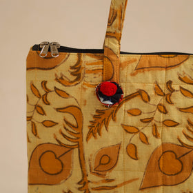 Yellow Handcrafted Quilted Cotton Hand Bag
