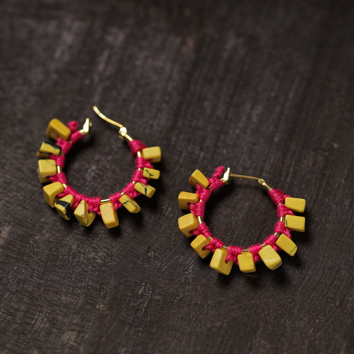 Ayat Handmade Thread & Stone Work Earrings 04