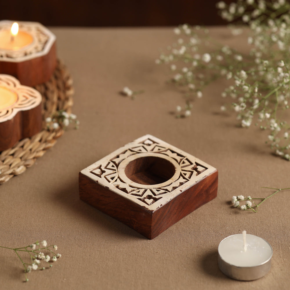 wooden candle holder 