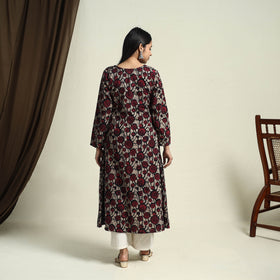 Buy Red A-Line Batik Print Cotton Kurta for Women