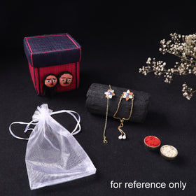 Handcrafted Meenakari Bhaiya Bhabhi Rakhi Set with Coir Box 77