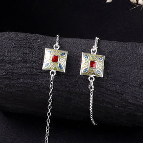 Handcrafted Meenakari Bhaiya Bhabhi Rakhi Set with Coir Box 104