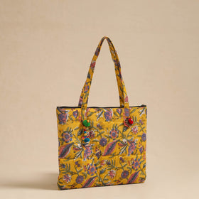 Yellow Handcrafted Quilted Cotton Hand Bag