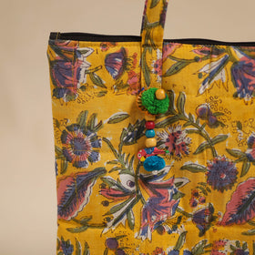 Yellow Handcrafted Quilted Cotton Hand Bag