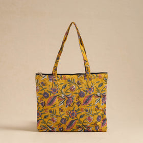 Yellow Handcrafted Quilted Cotton Hand Bag