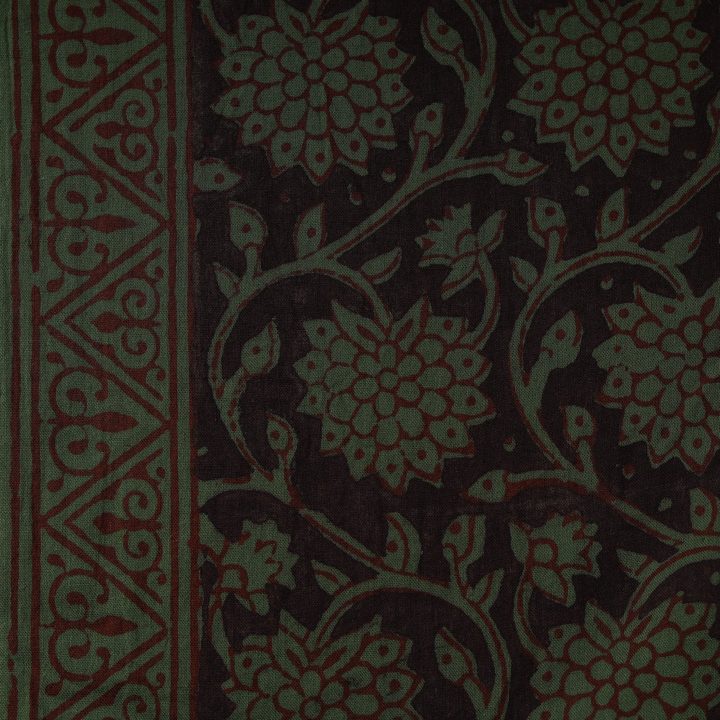 Pure Mul Cotton Natural Dyed Hand Block Bagh Print Fabric 07