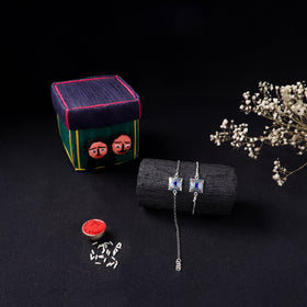 Handcrafted Meenakari Bhaiya Bhabhi Rakhi Set with Coir Box 108