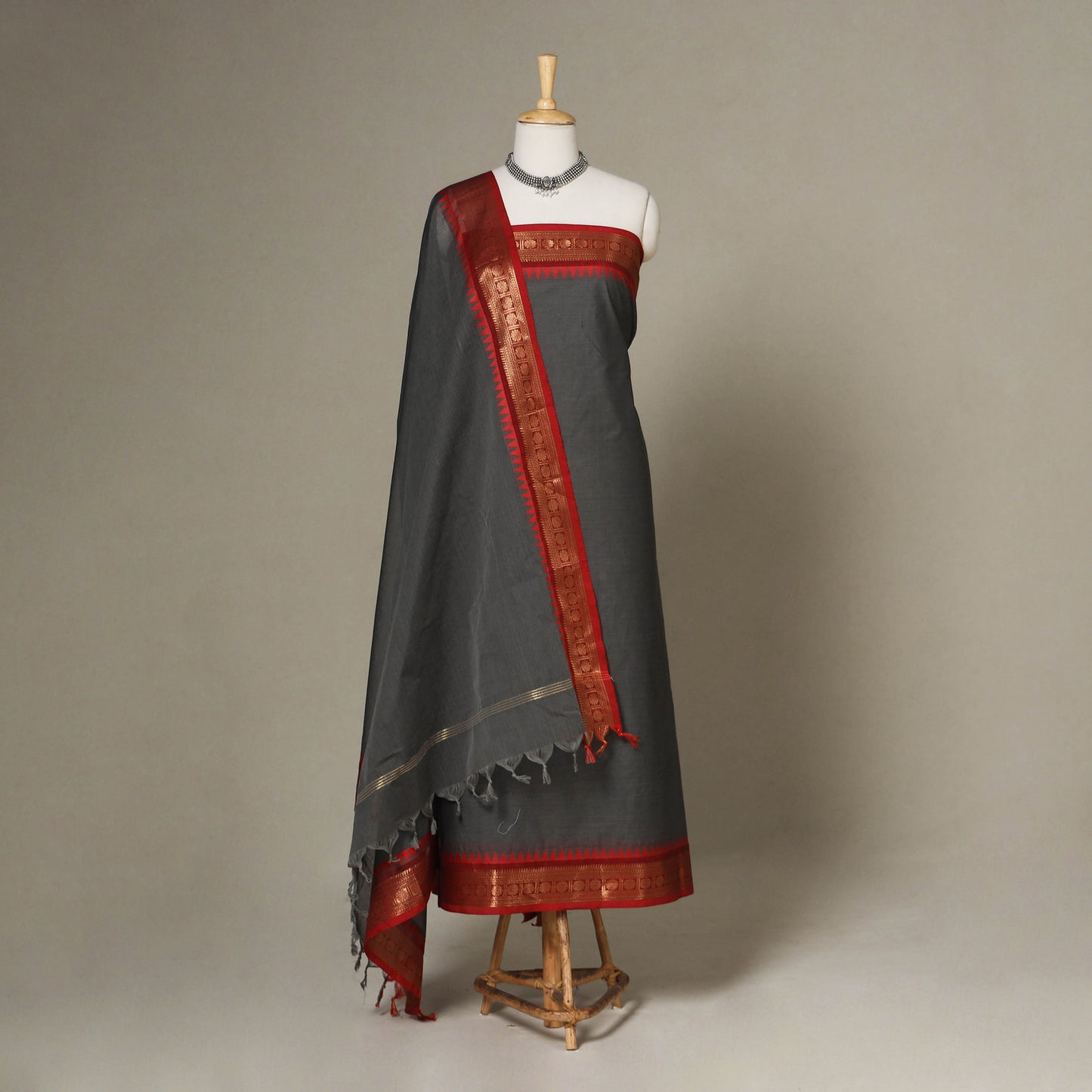 2pc Unstitched Kandangi Chettinad Cotton Dress Material