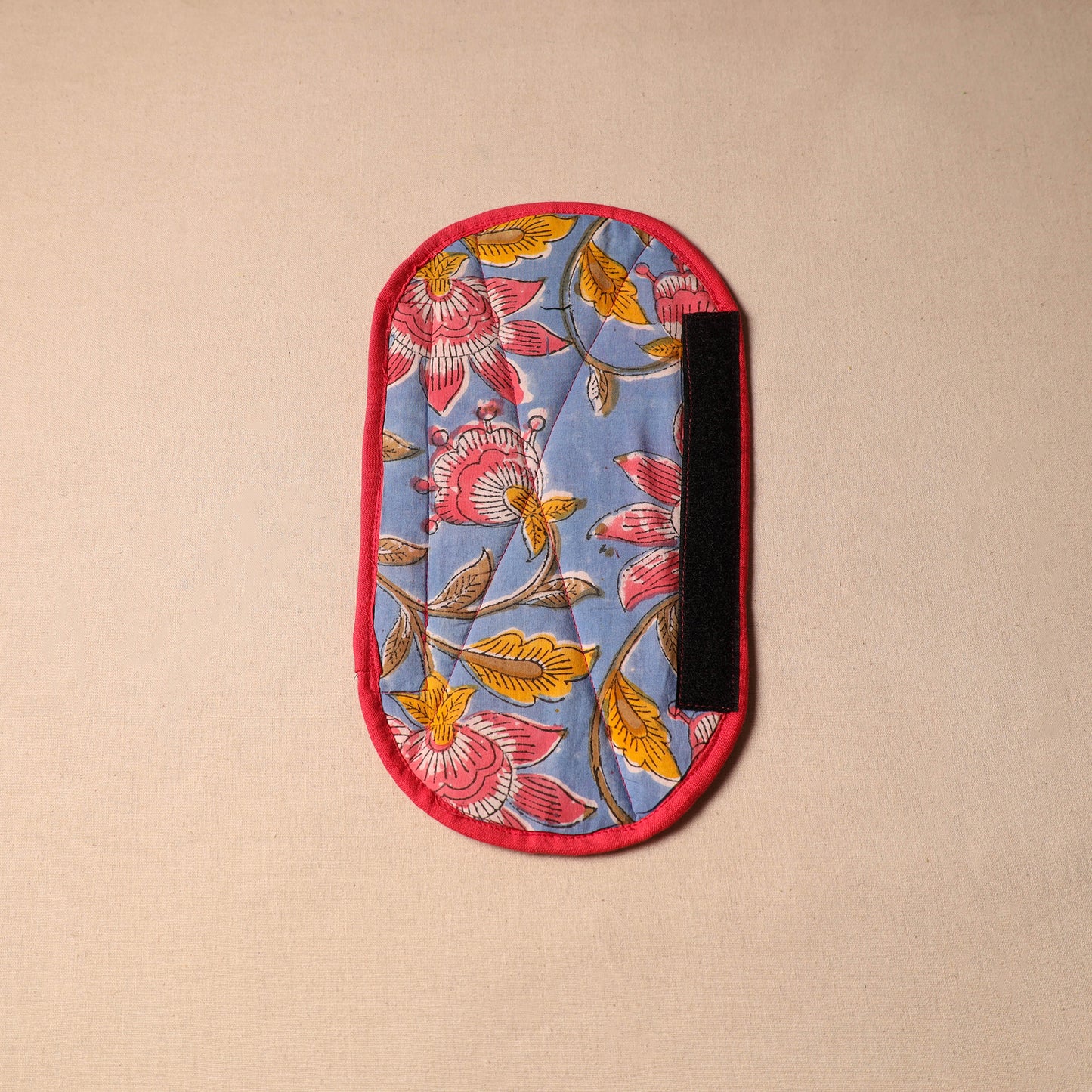 Blue - handmade cotton fridge handle cover 06 - handcrafted