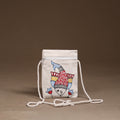 White - Madhubani Handpainted Mobile Sling Bag 25