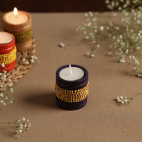  Handmade Bead Work Natural Bamboo Tealight Candle Holder Online in India l iTokri.com 