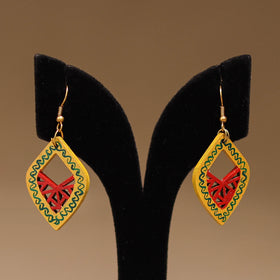 Yellow - Handpainted Manjusha Art Wooden Earrings 06