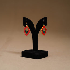 Red - Handpainted Manjusha Art Wooden Earrings 07