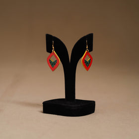 Red - Handpainted Manjusha Art Wooden Earrings 07