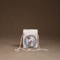 White - Madhubani Handpainted Mobile Sling Bag 27