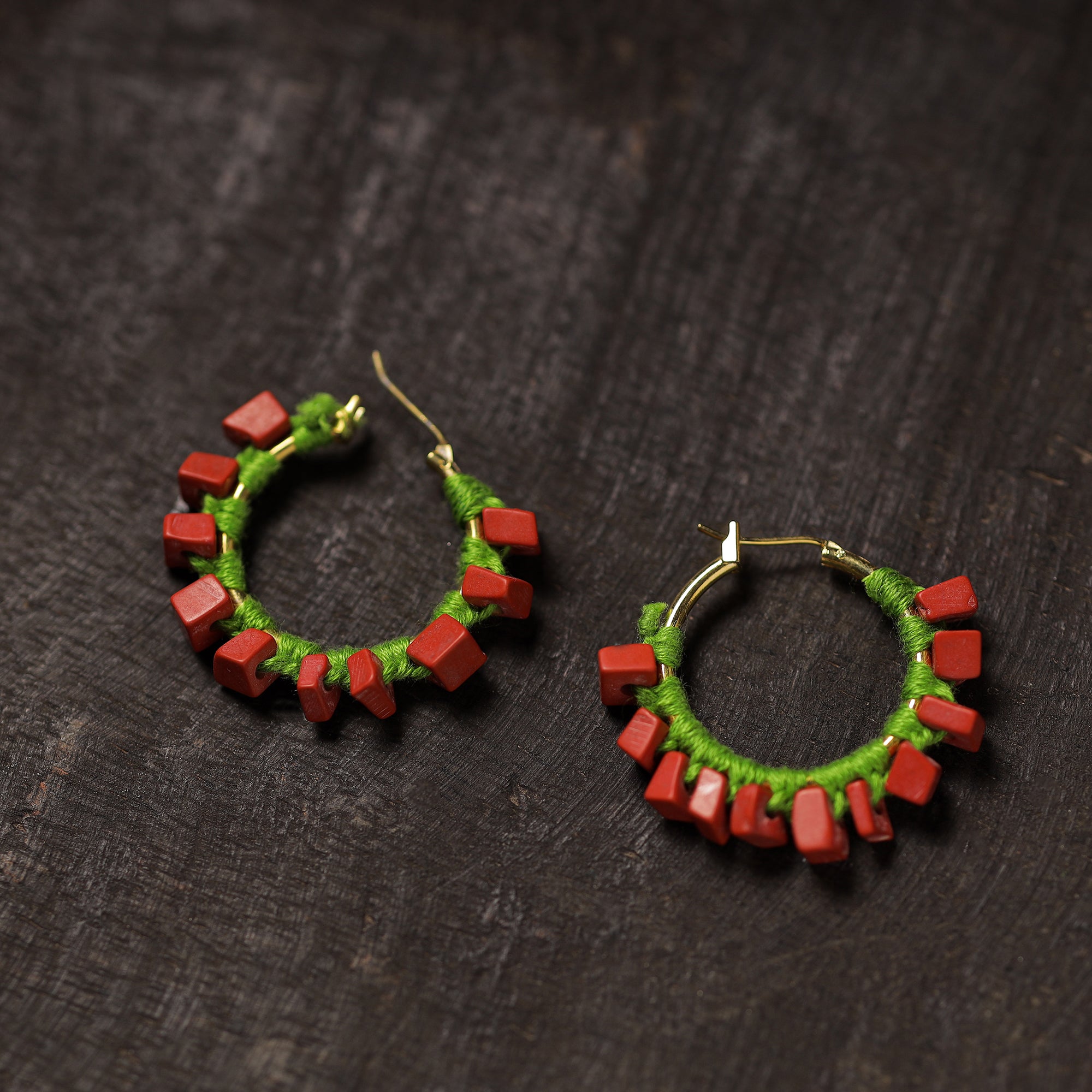 Nensi Handmade Thread & Stone Work Earrings 17